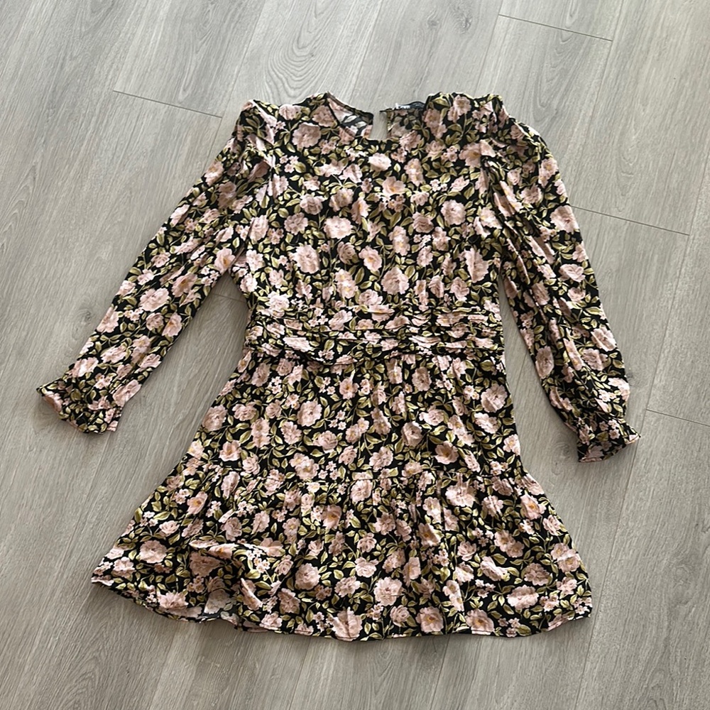Zara floral print mini dress size L